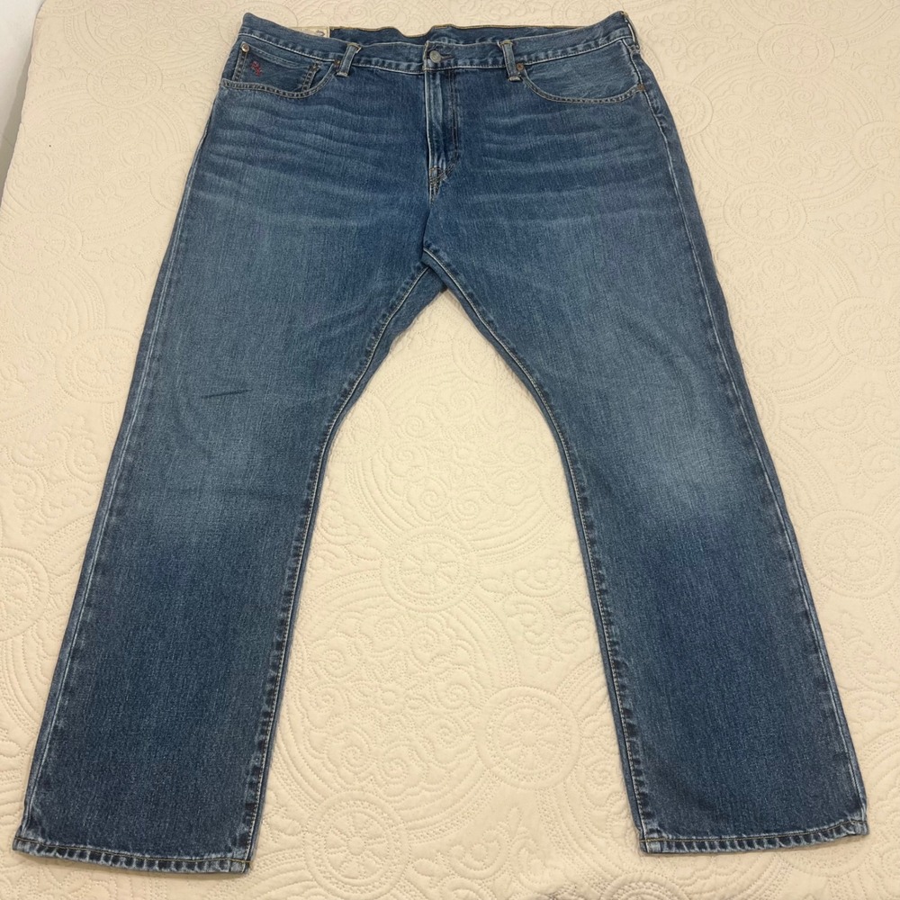 Polo‎ Ralph Lauren Varick Slim Straight Jeans Mens 40x30 Blue Medium Wash Denim - Picture 2 of 11